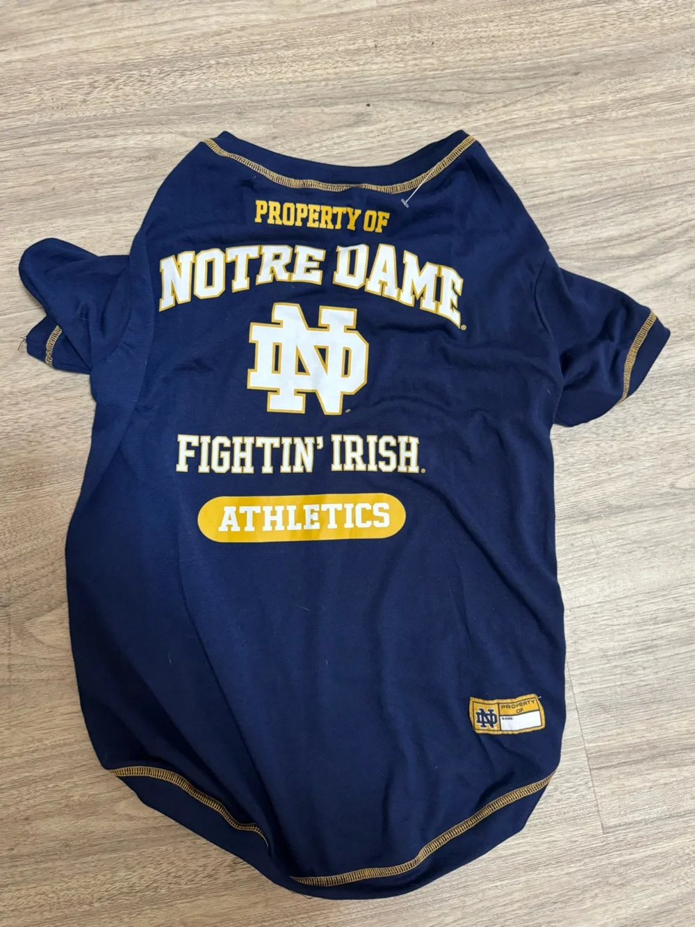 Pets First Navy and Gold Notre Dame Fightin' Irish Dog Tee